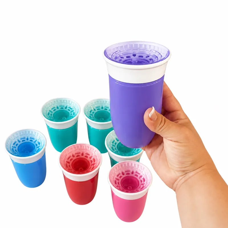 Vaso antiderrame con tapa suave para niños y niñas