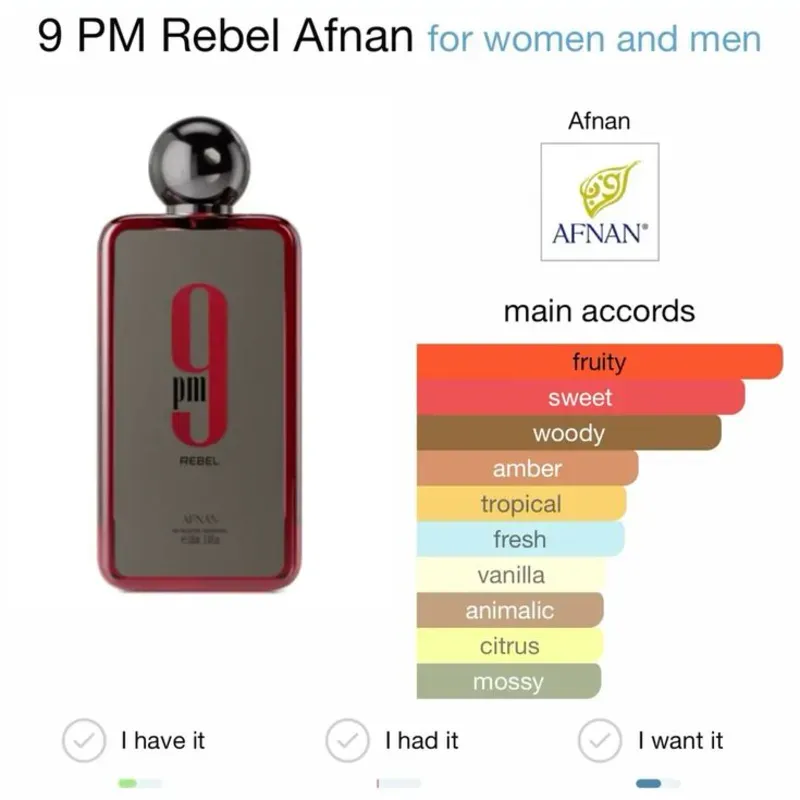 9 PM REBEL DE AFNAN - UNICEX - 100 ML - EDP
