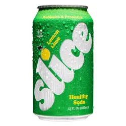 Slice Refresco Saludable de Limón y Lima, Con Prebióticos y Probióticos, Lata de 12 fl oz