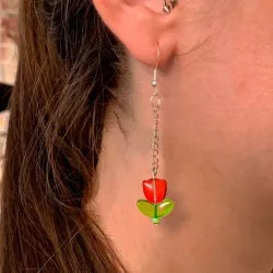 Aretes con tulipan