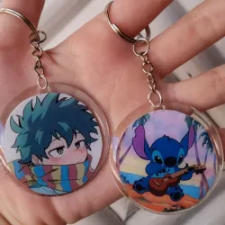 Llavero encapsulado con 2 fotografias (acrilico)