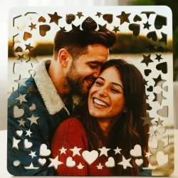 Cuadro MDF de estrellas y corazones