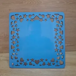 Cuadro MDF de estrellas y corazones