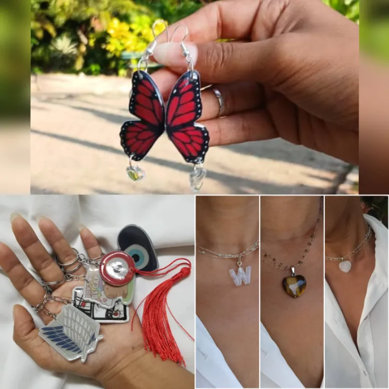 Aretes y collares de resina epoxica 