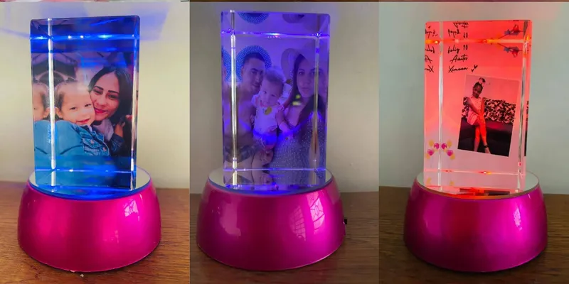 Lámpara Rectangular de Cristal 