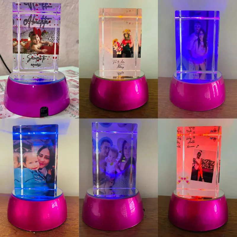 Lámpara Rectangular de Cristal 