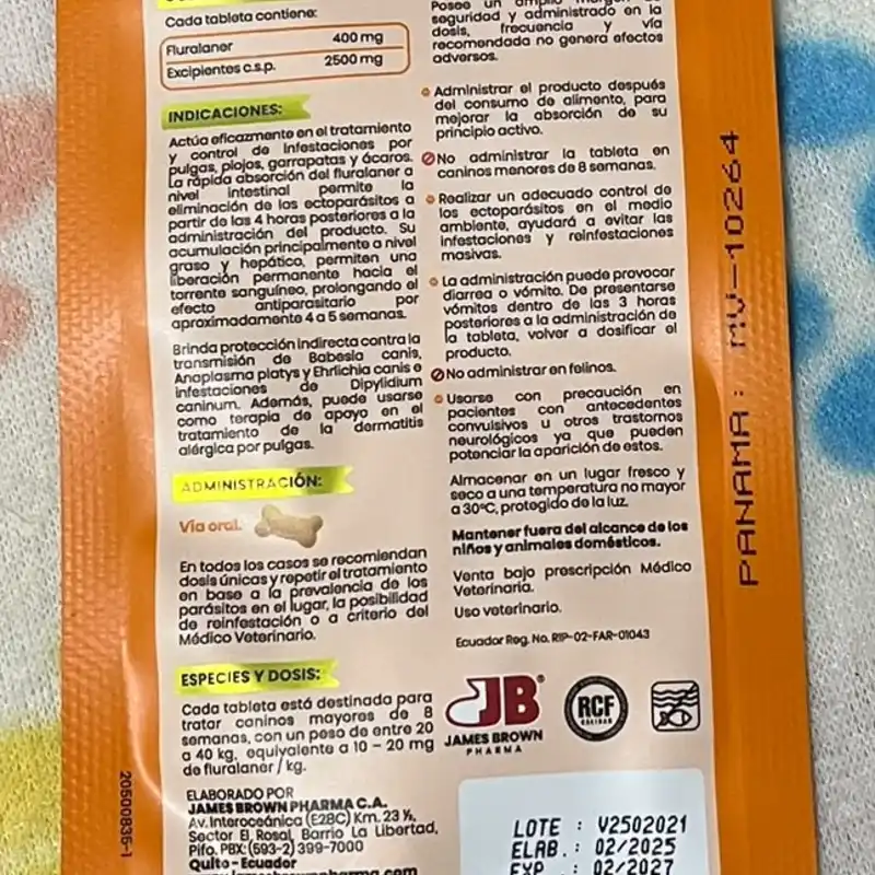 Blinker antiparasitario externo