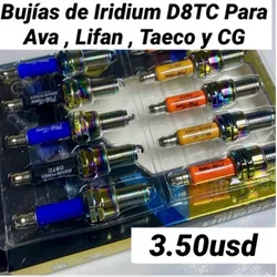 Bujías de Iridium D8TC Para Ava , Lifan , Taeco y CG
