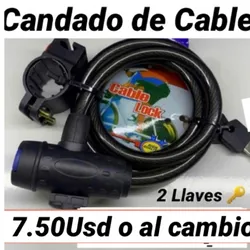 Candado de cable para bici, motos y motos eléctricas 👀🌑