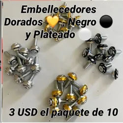 Embellecedores Plateados 🤍 , Dorados 💛 y Azul 💙
