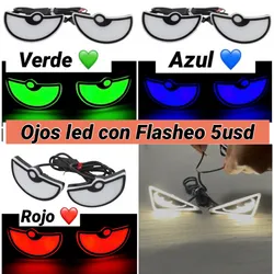 Ojitos 👀 Led Media Luna 🌑 Verde 💚 , Rojo ❤️ y Azul