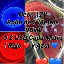Rollos de Luces de Neón 12V Rojo ❤️ y Azul 💙