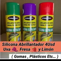 Silicona Abrillantador Uva 🍇, Fresa 🍓 y Limón 🍋‍🟩