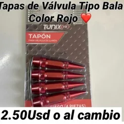 Tapas de Válvula Punta De Bala Rojas ❤️