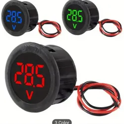 Voltimetros Redondos 5-100V 2 Cables