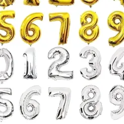 Globos de numeros 18 pulgadas plateado