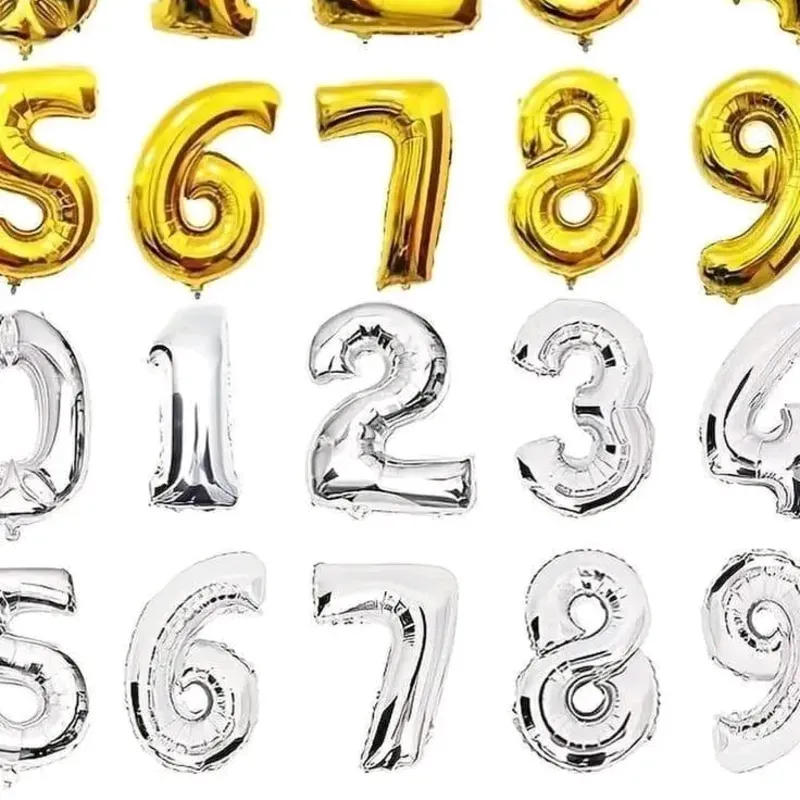 Globos de numeros 18 pulgadas plateado