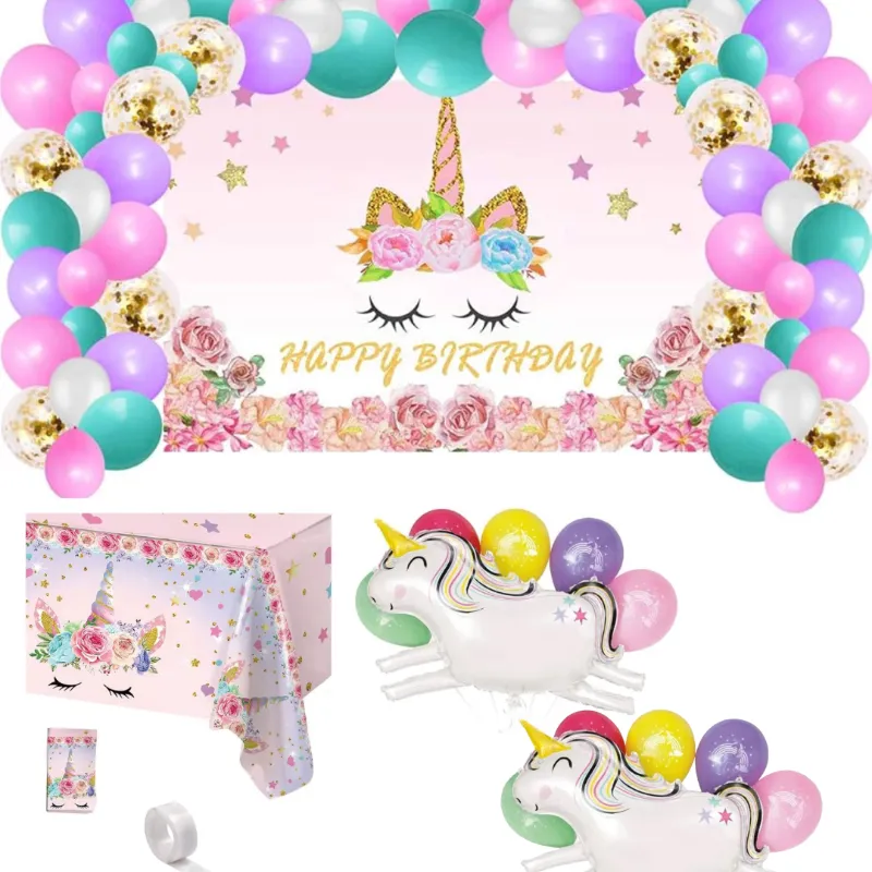 Set decorativo de unicornio