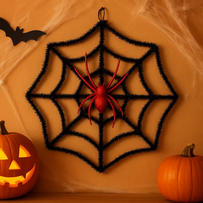 Set decorativo tela de araña 