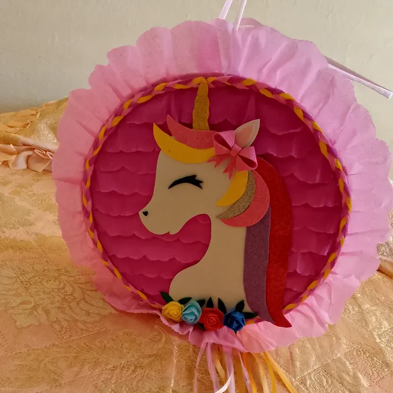 Piñata redonda de unicornio 