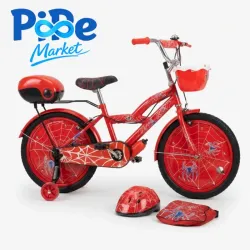 BICICLETA DE SPIDERMAN + CASCO Y MERENDERO