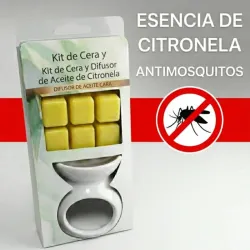 Difusor de cera + cubos de citronella (espantamosquitos)