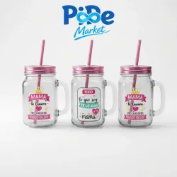 JARRA DE CRISTAL + ABSORBENTE "DÍA DE LAS MADRES" (480ml)