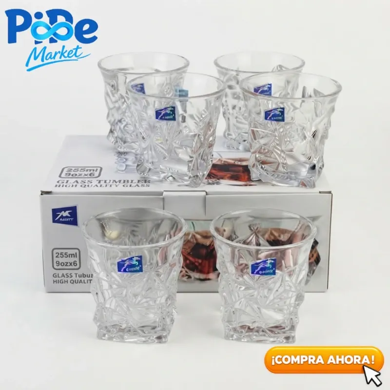 VASOS DE WHISKY 6 PZS (255ml)