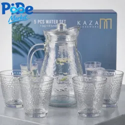 JARRA DE CRISTAL 1L + JGO DE 4 VASOS