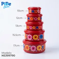 JGO DE POZUELOS FLOREADOS 5 PZS