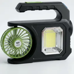 Lampara recargable con miniventilador