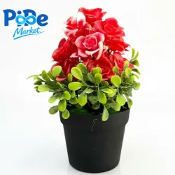 PLANTA DE ROSAS ROJAS ARTIFICIALES