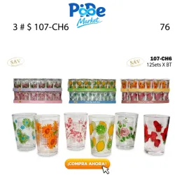 SET DE 6 VASOS DE CRISTAL