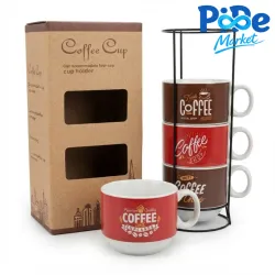 JGO DE 4 TAZAS DE CAFÉ