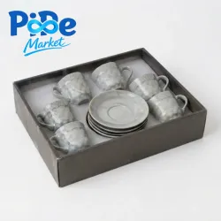 JGO DE 6 TAZAS TORNASOL + PLATOS