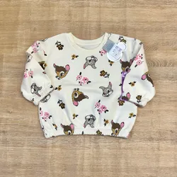 Abrigo con Bambi y flores