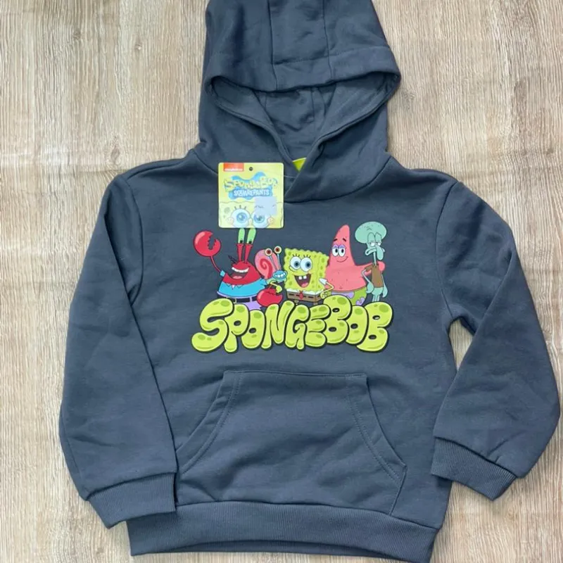 Abrigo con Bob Esponja color gris 