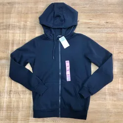 Abrigo con capucha color azul 