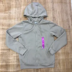 Abrigo con capucha color beige claro 