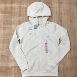 Abrigo con capucha color hueso