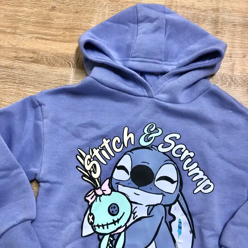 Abrigo con capucha de Stitch color violeta