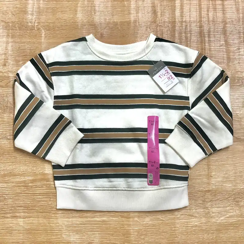 Abrigo de rayas color verde y marrón 