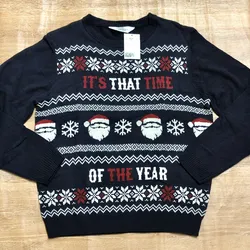 Abrigo tejido azul oscuro “It’s that time of the year”