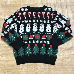 Abrigo tejido negro con motivos navideños 