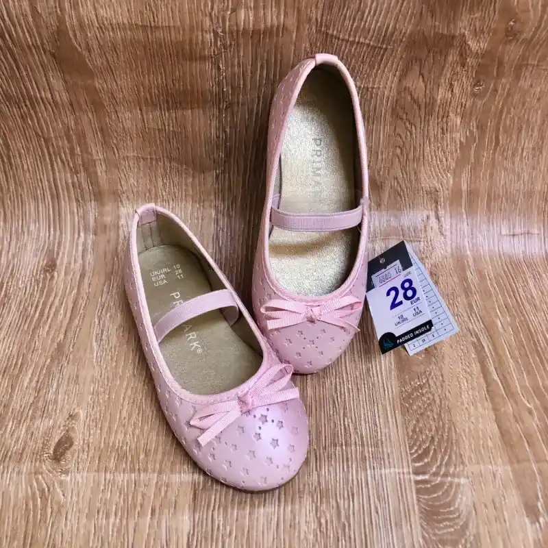 Ballerinas con lazo y estrellas color rosado 