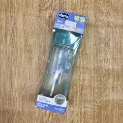 Biberón de cristal color azul