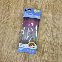 Biberón de plástico 150ml color rosado 