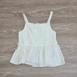 Blusa Amarilla estilo Hilo con lazos al costado