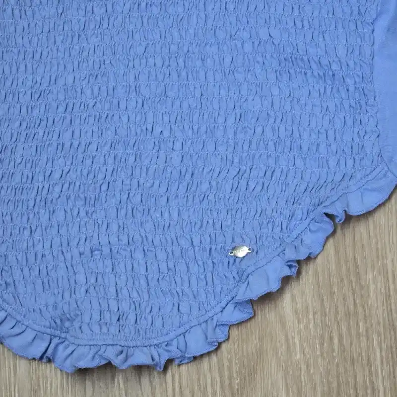 Blusa Azul Atada Detras elegante