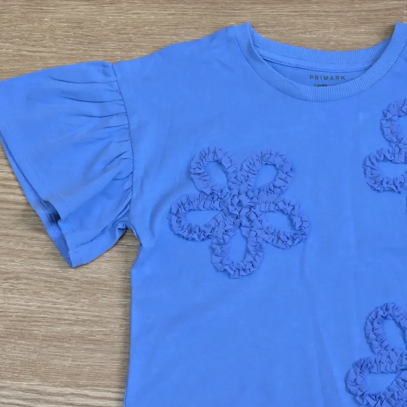 Blusa color azul con flores a Relieve